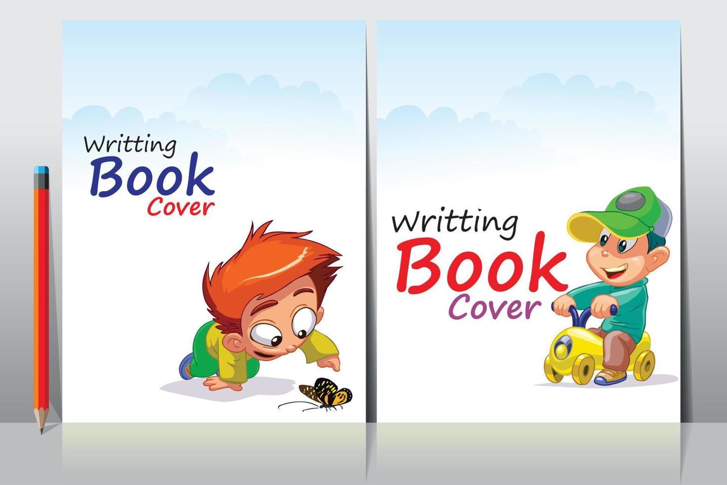 School Writing book cover design vector