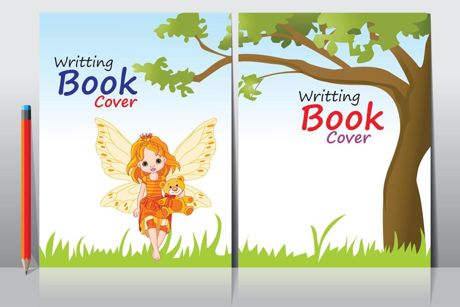 School Writing book cover design vector