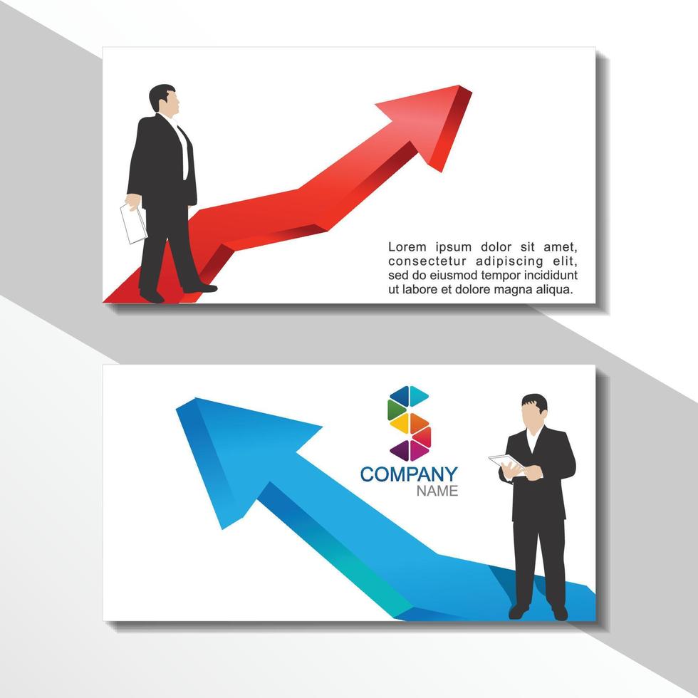 Modern simple light business card template vector