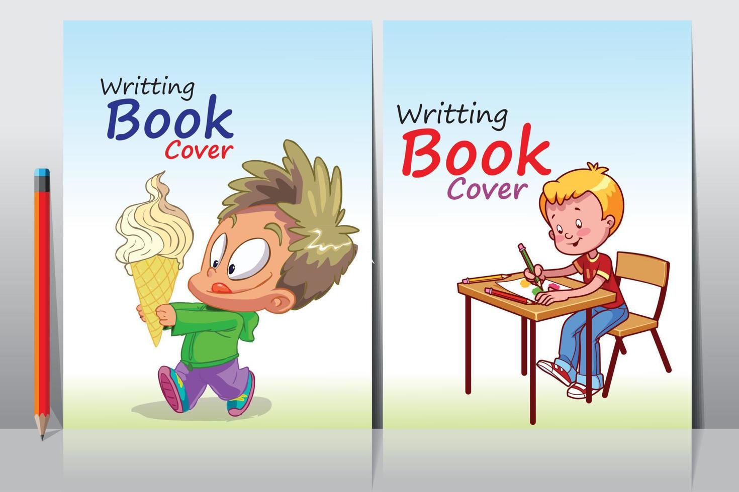 School Writing book cover design vector