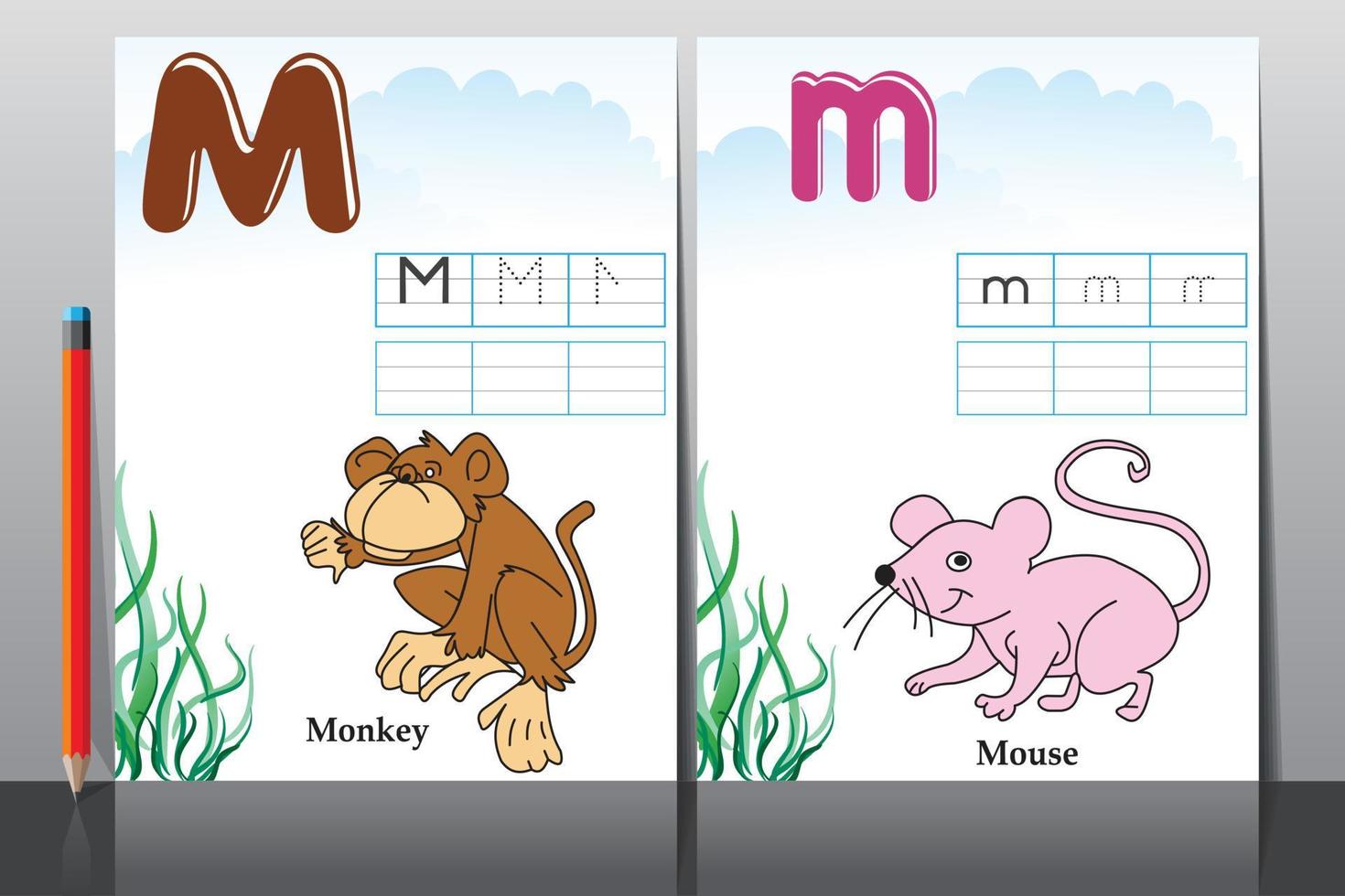 Kids school activity worksheets vector