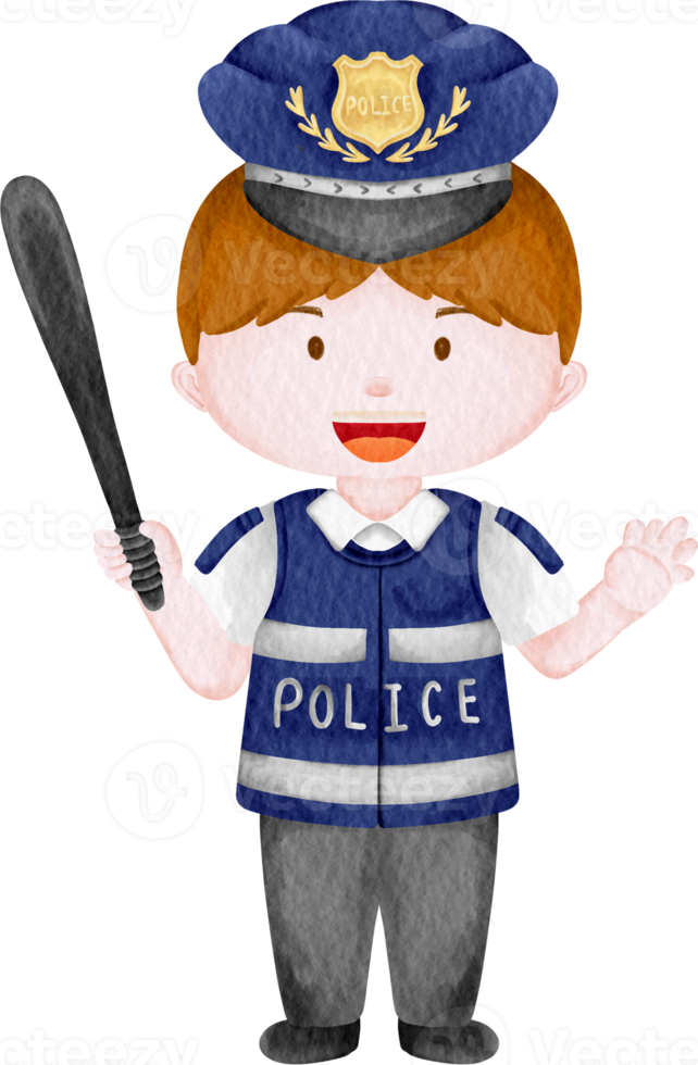 watercolor police bot png