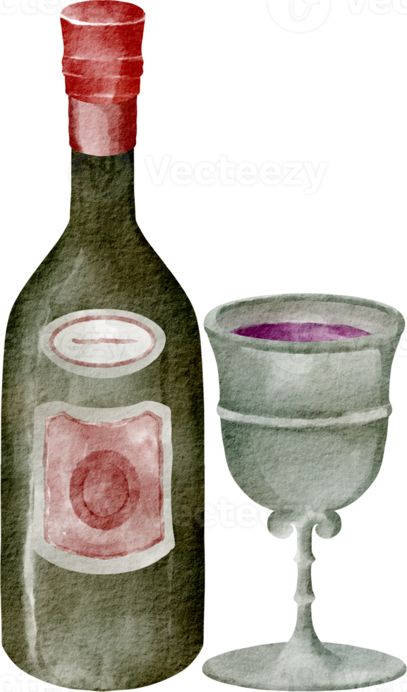 clipart de vinho em aquarela png