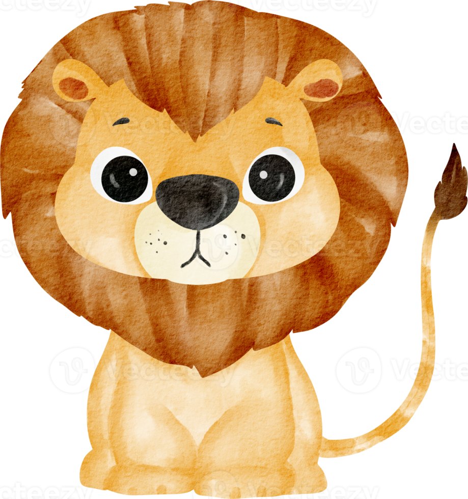 watercolor lion clip art png