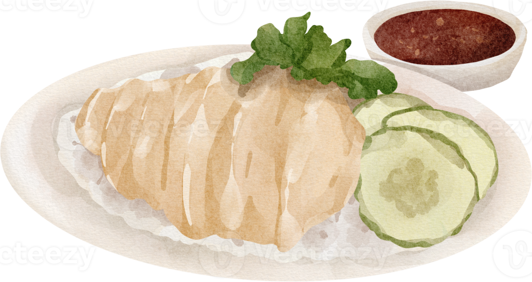 watercolor chicken rice png