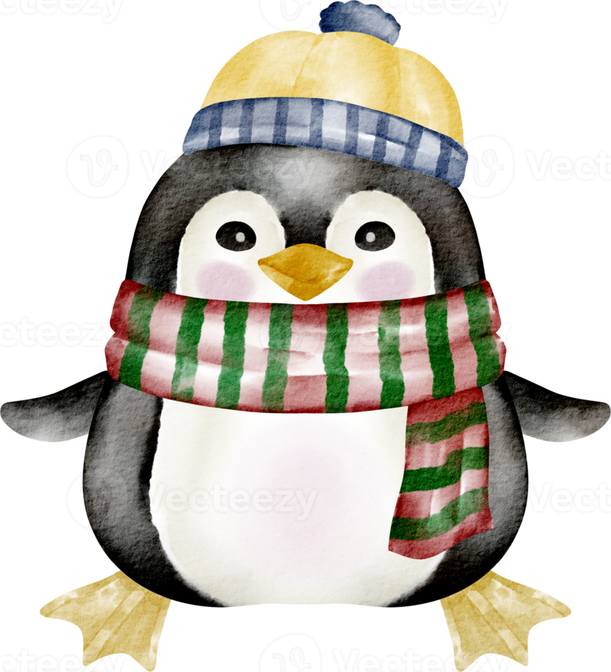 clipart de pinguim em aquarela png