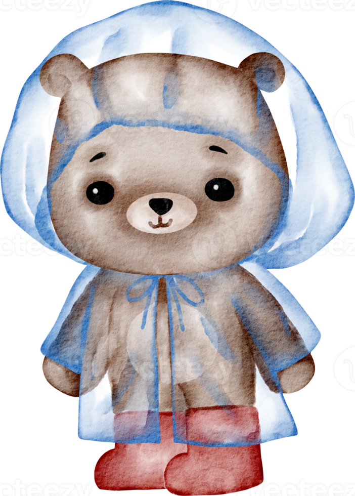 acuarela oso de peluche dibujos animados lindo png