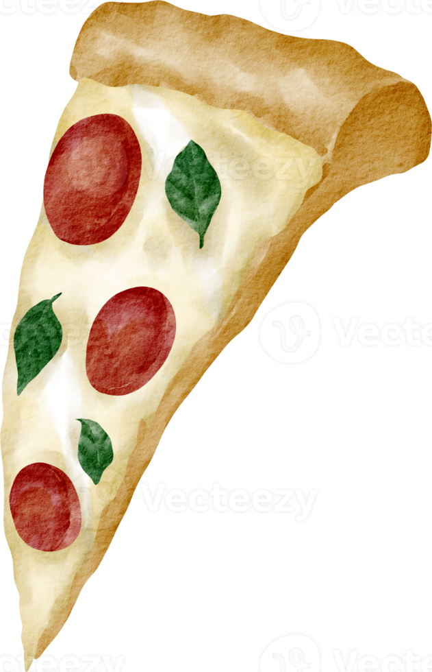 clipart de pizza em aquarela png