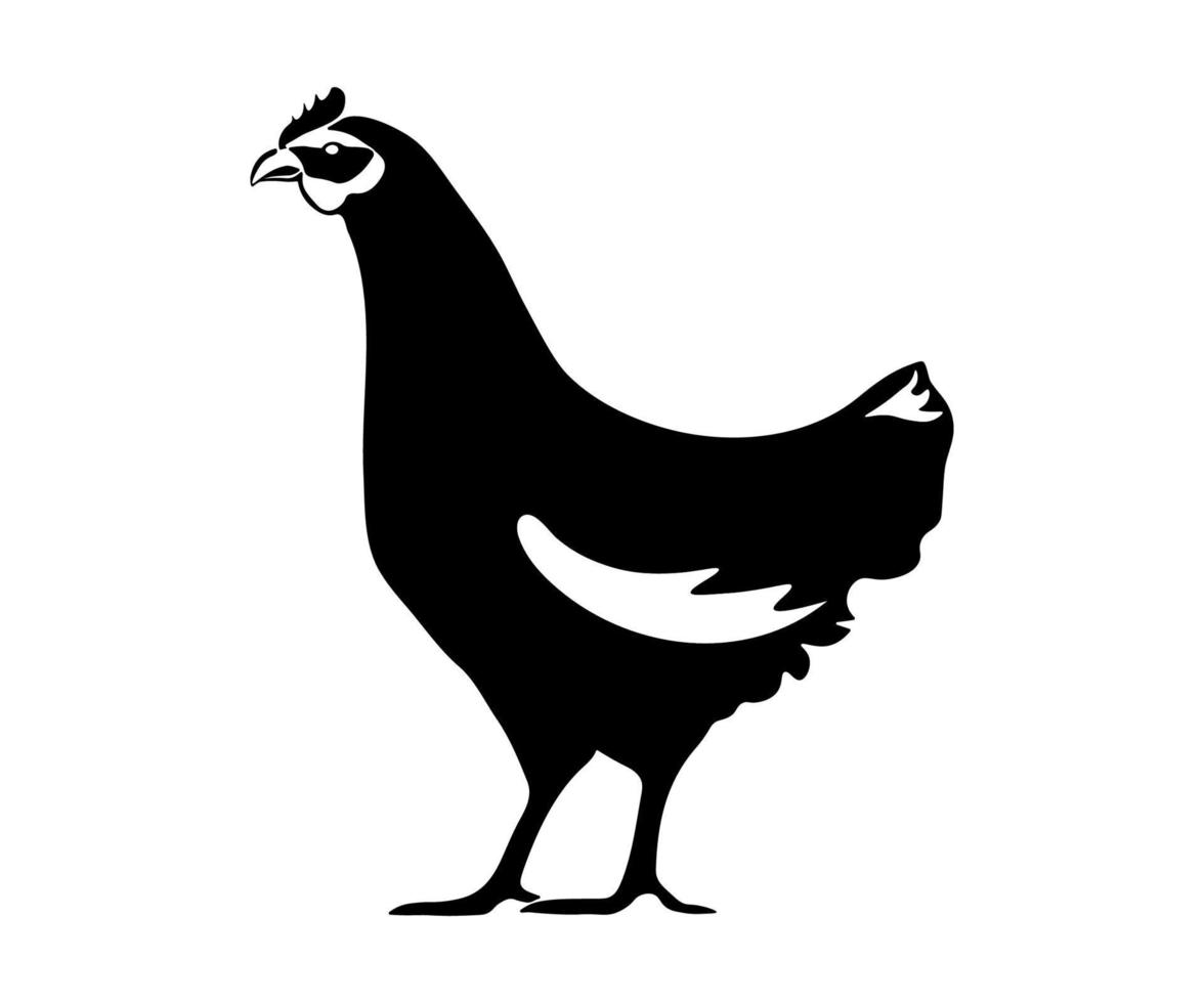 logotipo de pájaro de pollo abstracto en blanco y negro vector