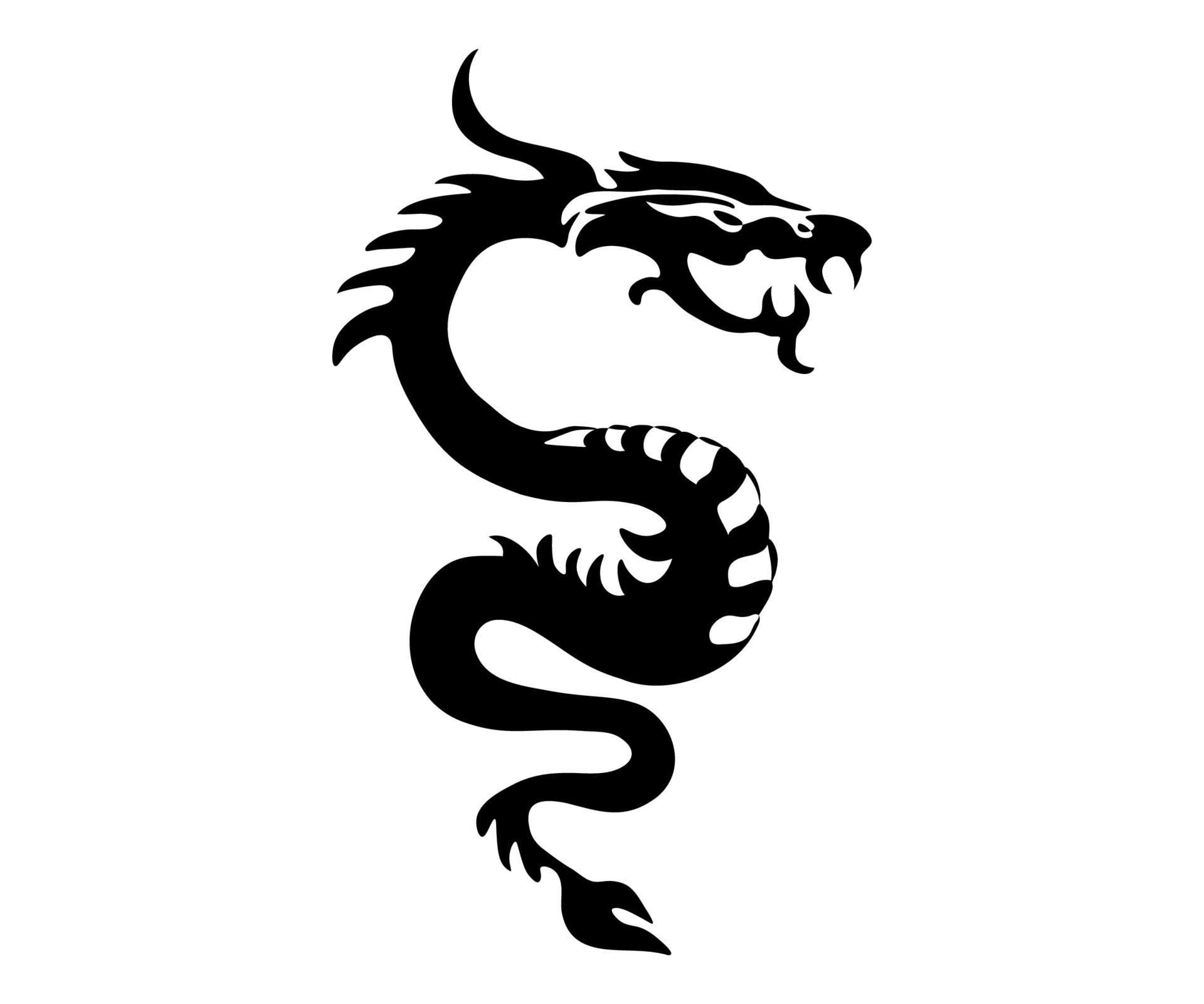 chinese dragon logo black