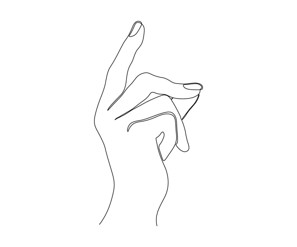 hand snapping fingers, hand drawn, continuous mono line, one line art vector