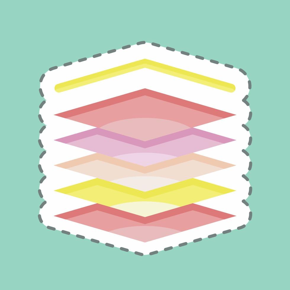 Sticker line cut Multilayers. related to Machine Learning symbol. simple design editable. simple illustration. simple vector icons