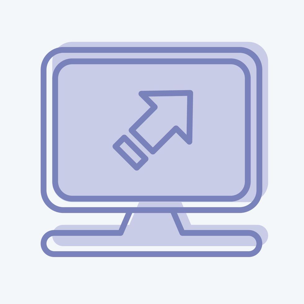 Icon Computer System. related to Machine Learning symbol. two tone style. simple design editable. simple illustration. simple vector icons