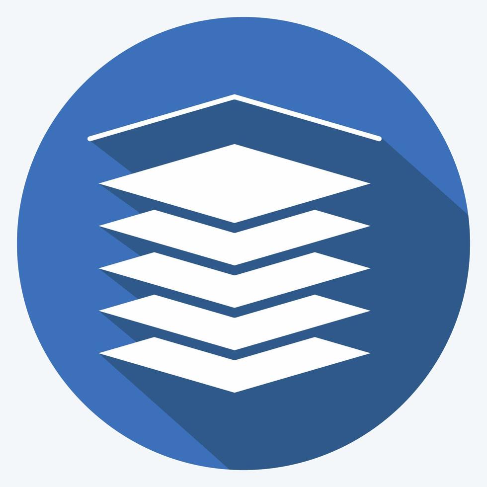Icon Multilayers. related to Machine Learning symbol. long shadow style. simple design editable. simple illustration. simple vector icons