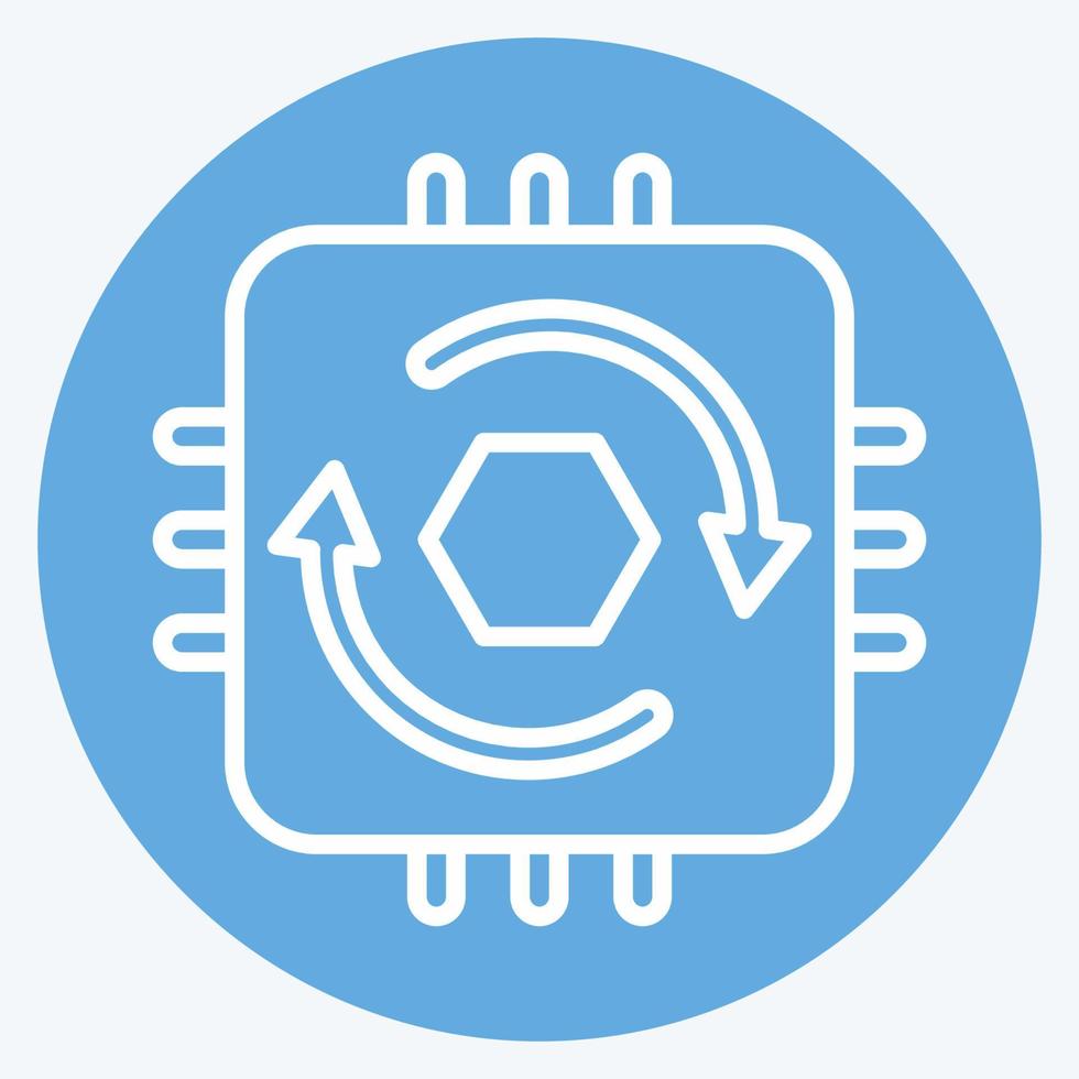 Icon Temporal Cycle Consistency. related to Machine Learning symbol. blue eyes style. simple design editable. simple illustration. simple vector icons