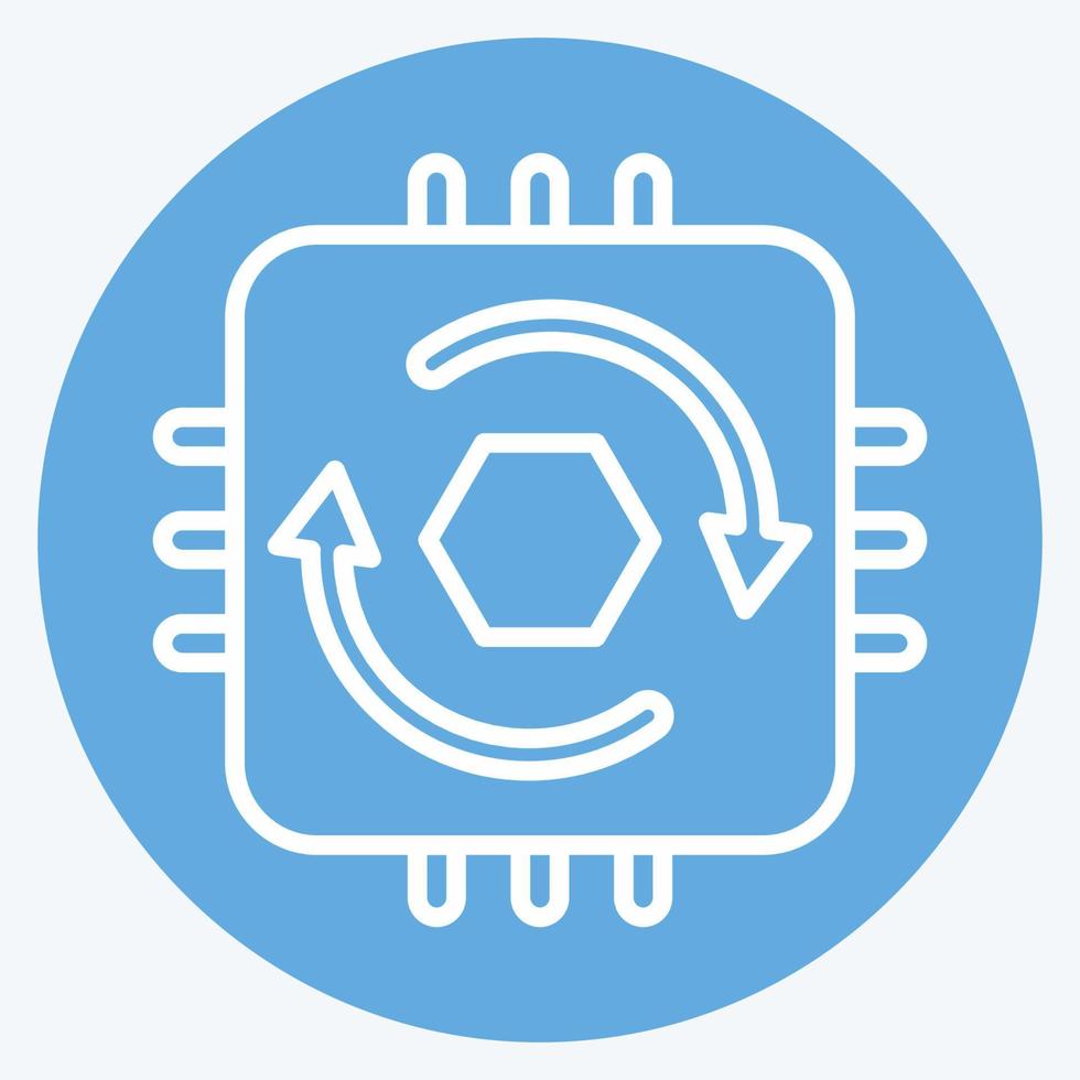 Icon Temporal Cycle Consistency. related to Machine Learning symbol. blue eyes style. simple design editable. simple illustration. simple vector icons