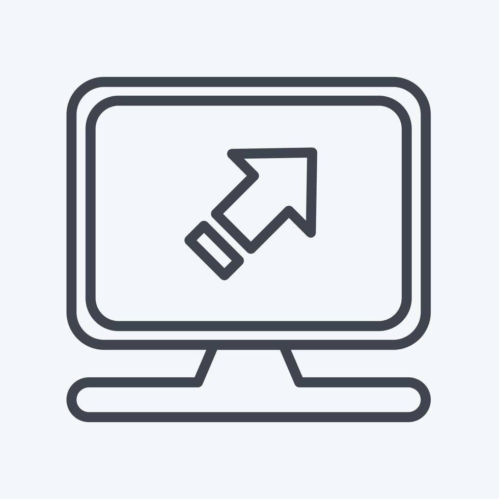 Icon Computer System. related to Machine Learning symbol. line style. simple design editable. simple illustration. simple vector icons