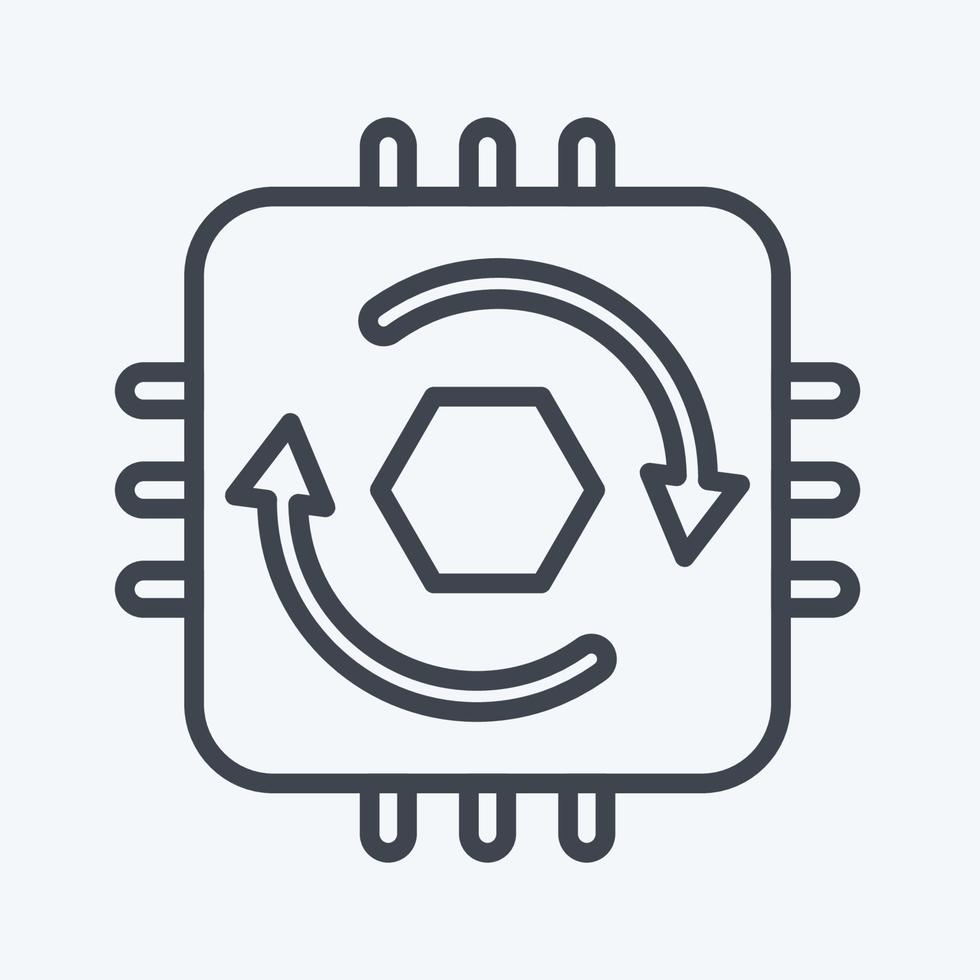 Icon Temporal Cycle Consistency. related to Machine Learning symbol. line style. simple design editable. simple illustration. simple vector icons