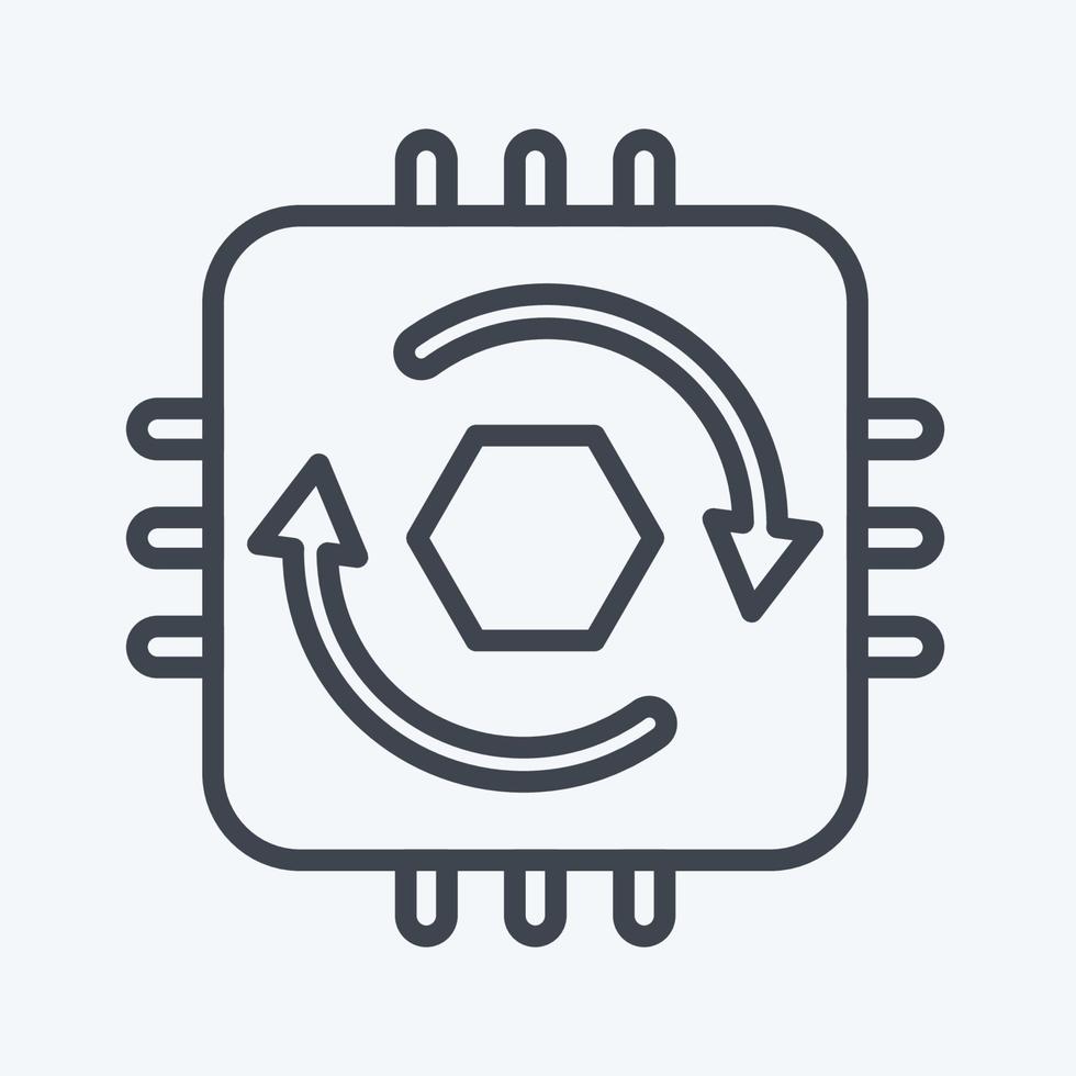 Icon Temporal Cycle Consistency. related to Machine Learning symbol. line style. simple design editable. simple illustration. simple vector icons