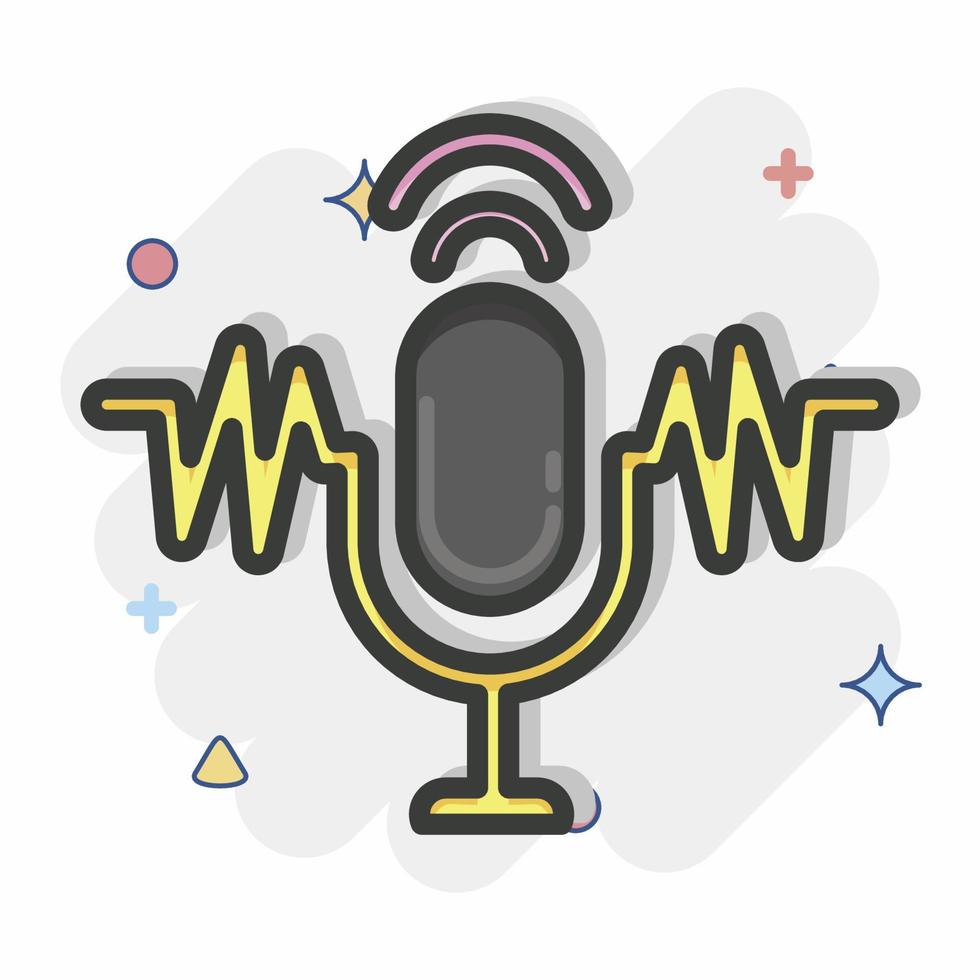 Icon Speech Recognition. related to Machine Learning symbol. Comic Style. simple design editable. simple illustration. simple vector icons