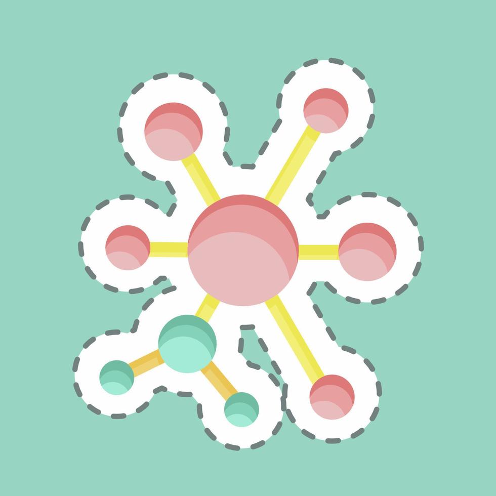 Sticker line cut Q-Learning. related to Machine Learning symbol. simple design editable. simple illustration. simple vector icons