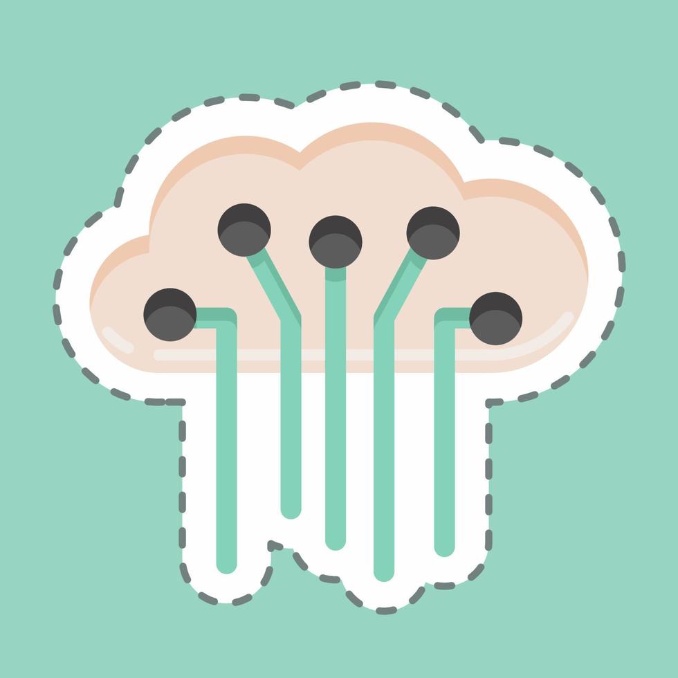 Sticker line cut Internet of Things. related to Machine Learning symbol. simple design editable. simple illustration. simple vector icons