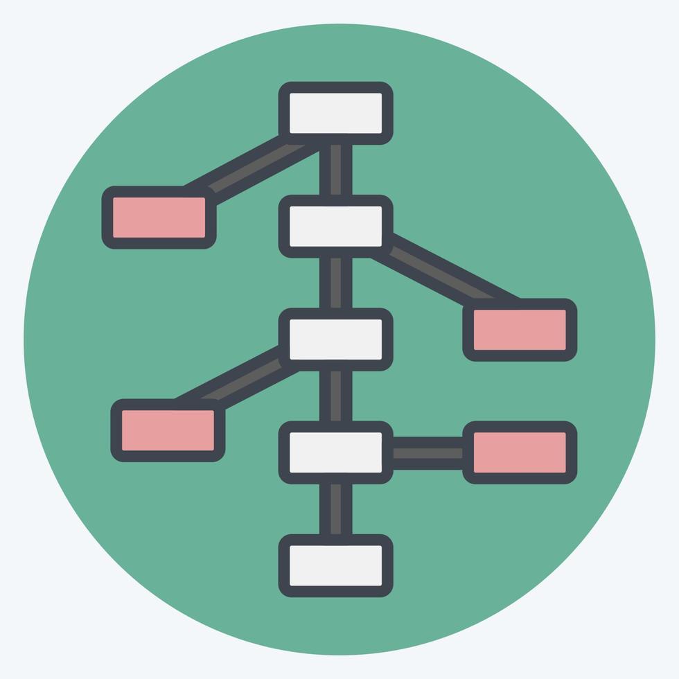 Icon Decision Trees. related to Machine Learning symbol. color mate ...