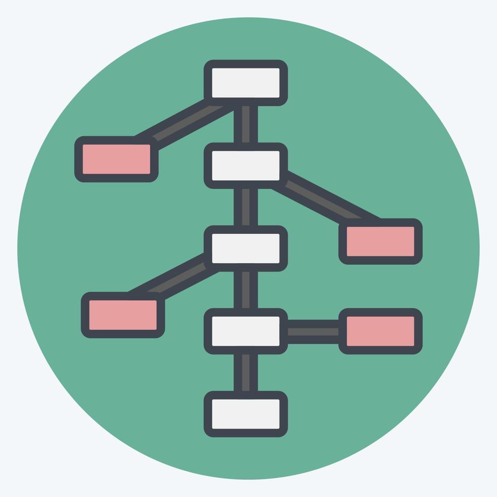 árboles de decisión de iconos. relacionado con el símbolo de aprendizaje automático. estilo compañero de color. diseño simple editable. ilustración sencilla. iconos vectoriales simples vector