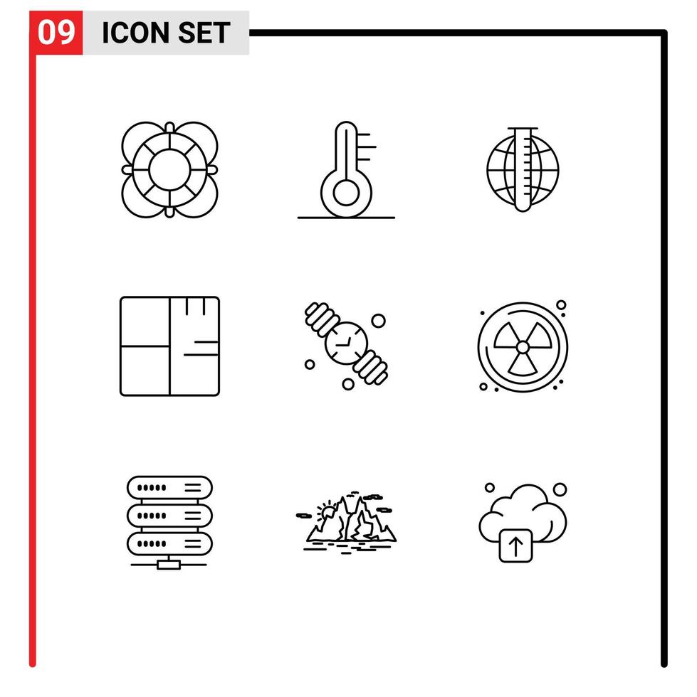 9 Universal Outline Signs Symbols of plant buildings market analysis blueprint research Editable Vector Design Elements