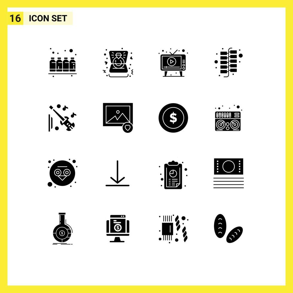 16 Creative Icons Modern Signs and Symbols of guitar chinese wedding china play Editable Vector Design Elements