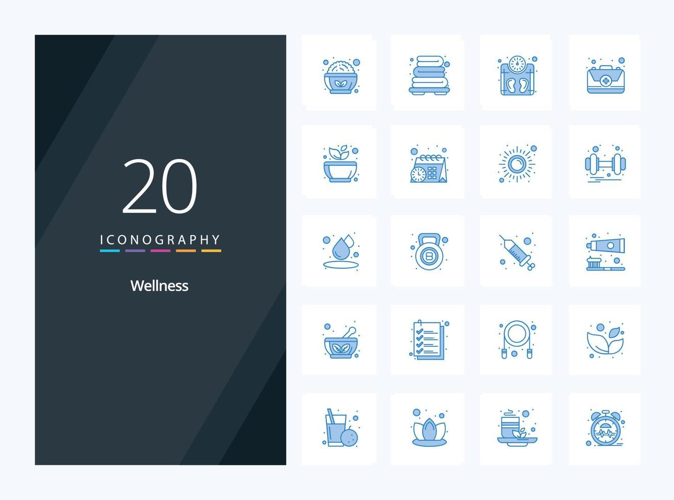 20 Wellness Blue Color icon for presentation vector