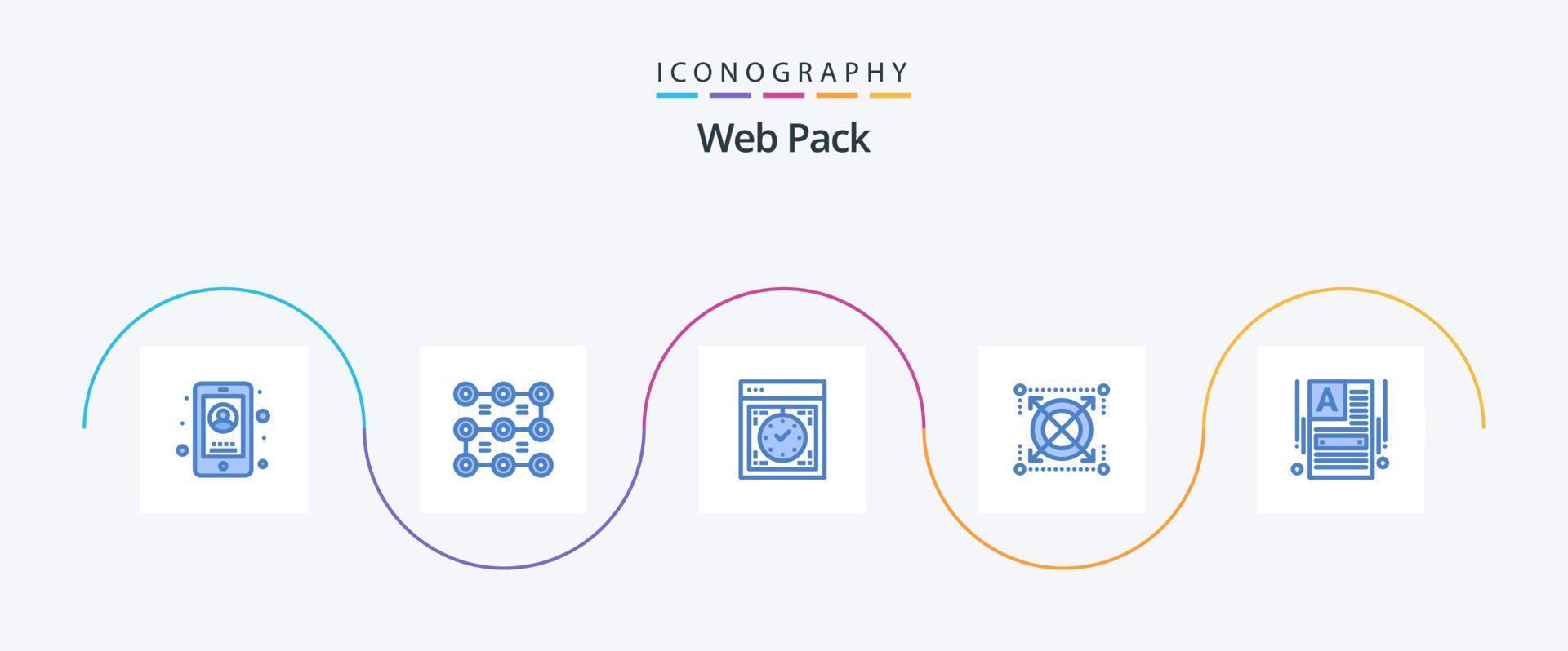 Web Pack Blue 5 Icon Pack Including make a website. seo. computer. target. web vector