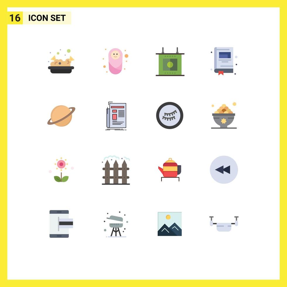 16 Creative Icons Modern Signs and Symbols of mars moon game space notepad Editable Pack of Creative Vector Design Elements
