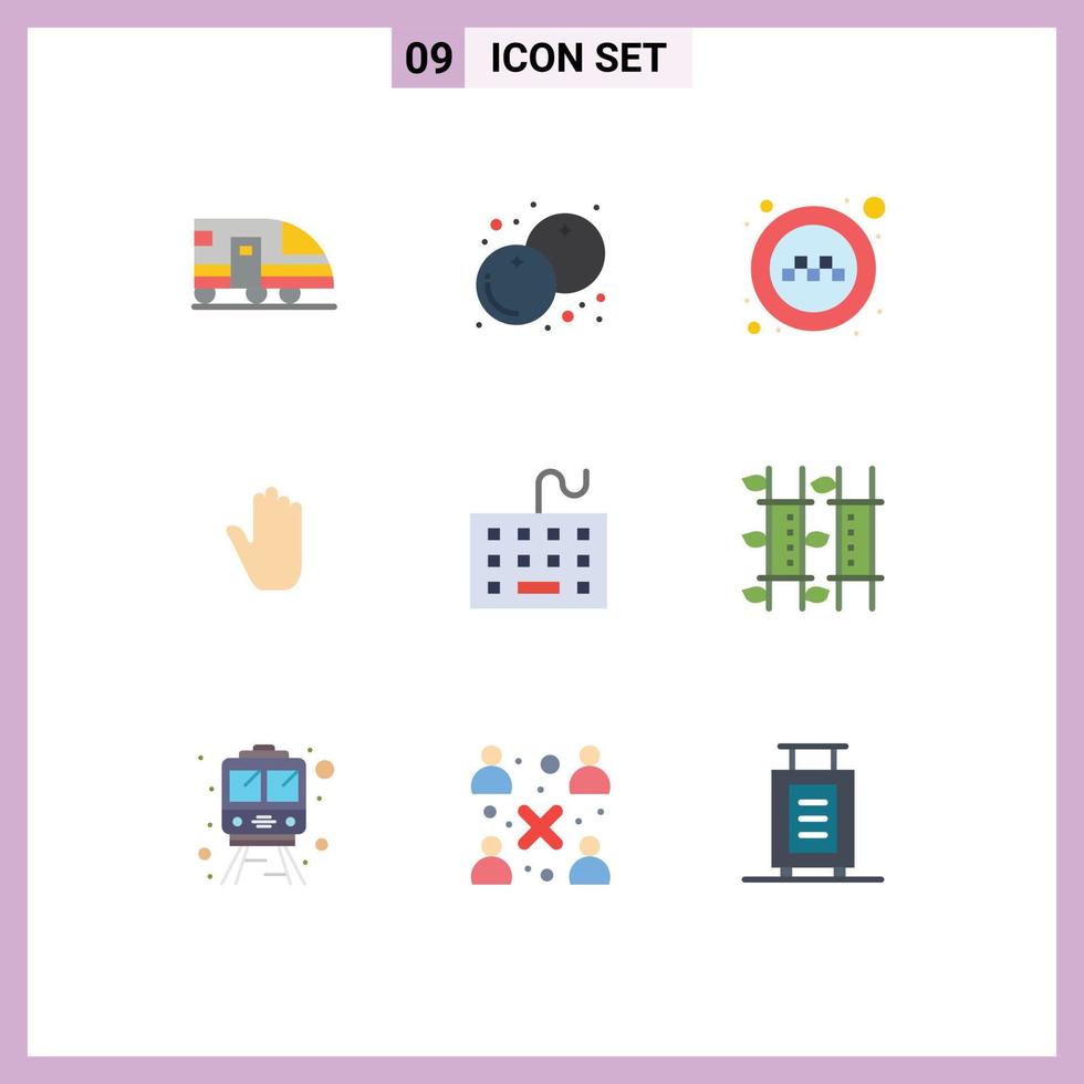 9 Creative Icons Modern Signs and Symbols of devices interface public hand body language Editable Vector Design Elements