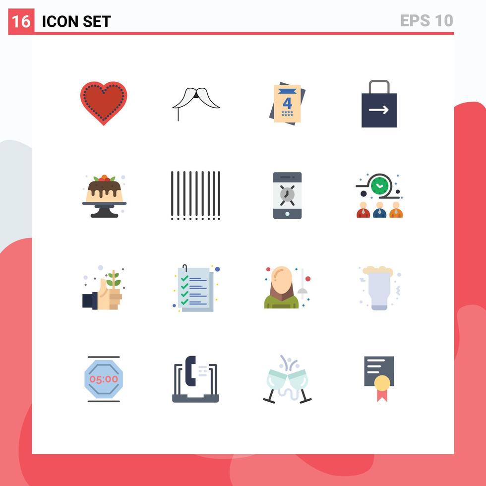 Mobile Interface Flat Color Set of 16 Pictograms of security lock pad male key wedding Editable Pack of Creative Vector Design Elements