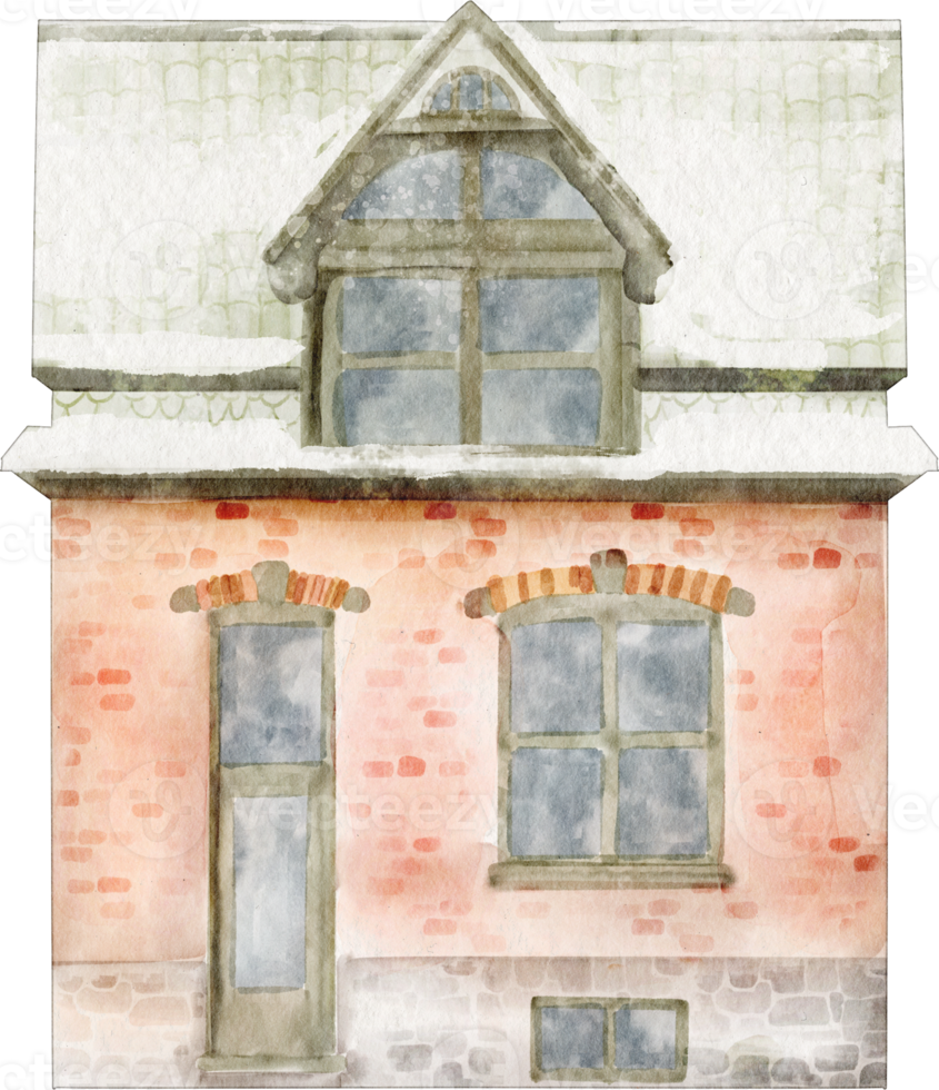 watercolor house snow png