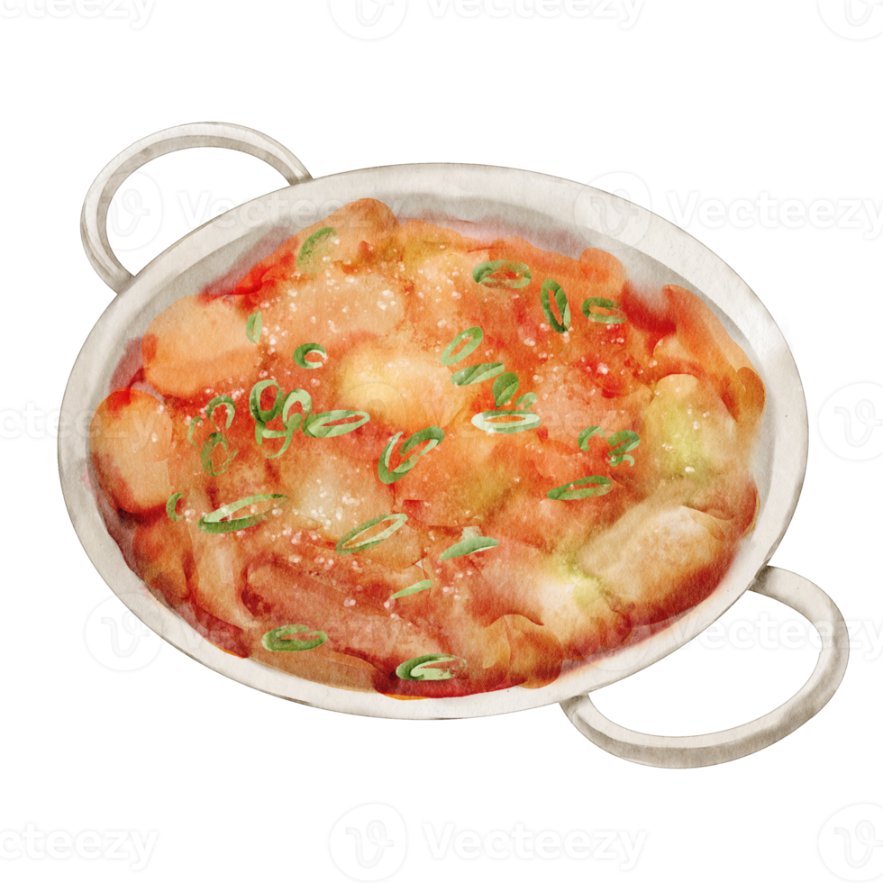 tokpokki Korean food watercolor png