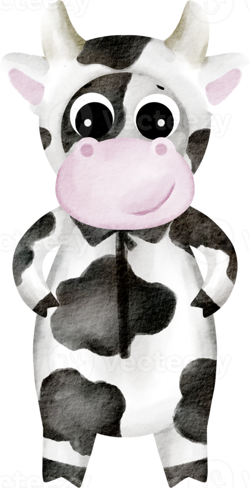 watercolor cute cow png