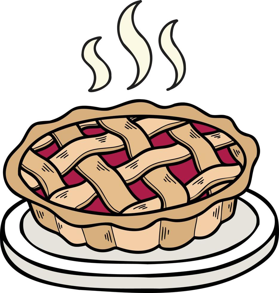 Hand Drawn Freshly Baked Pie illustration vector