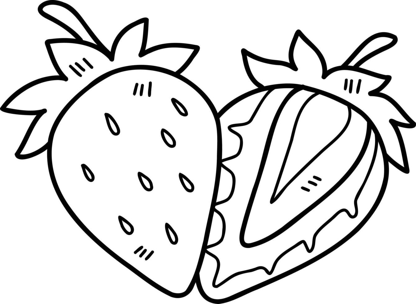 dibujado a mano ilustración de fruta de fresa vector