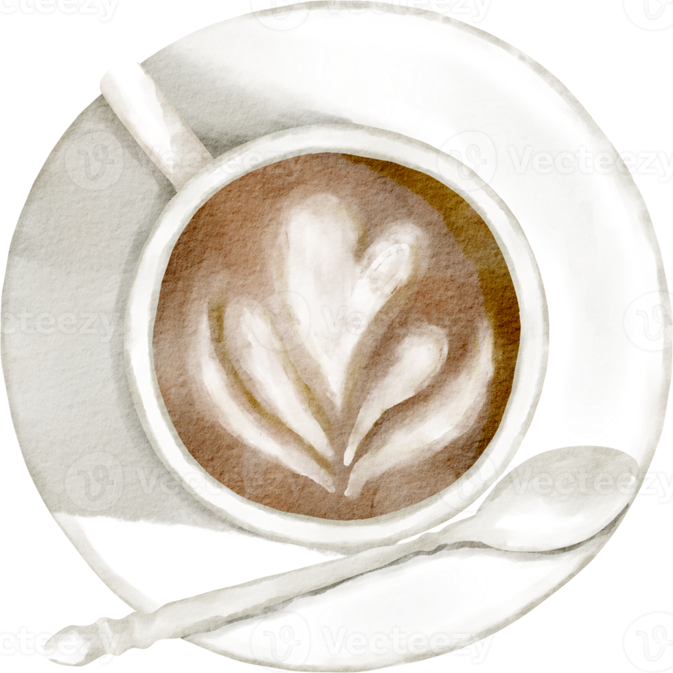 watercolor latte cup png