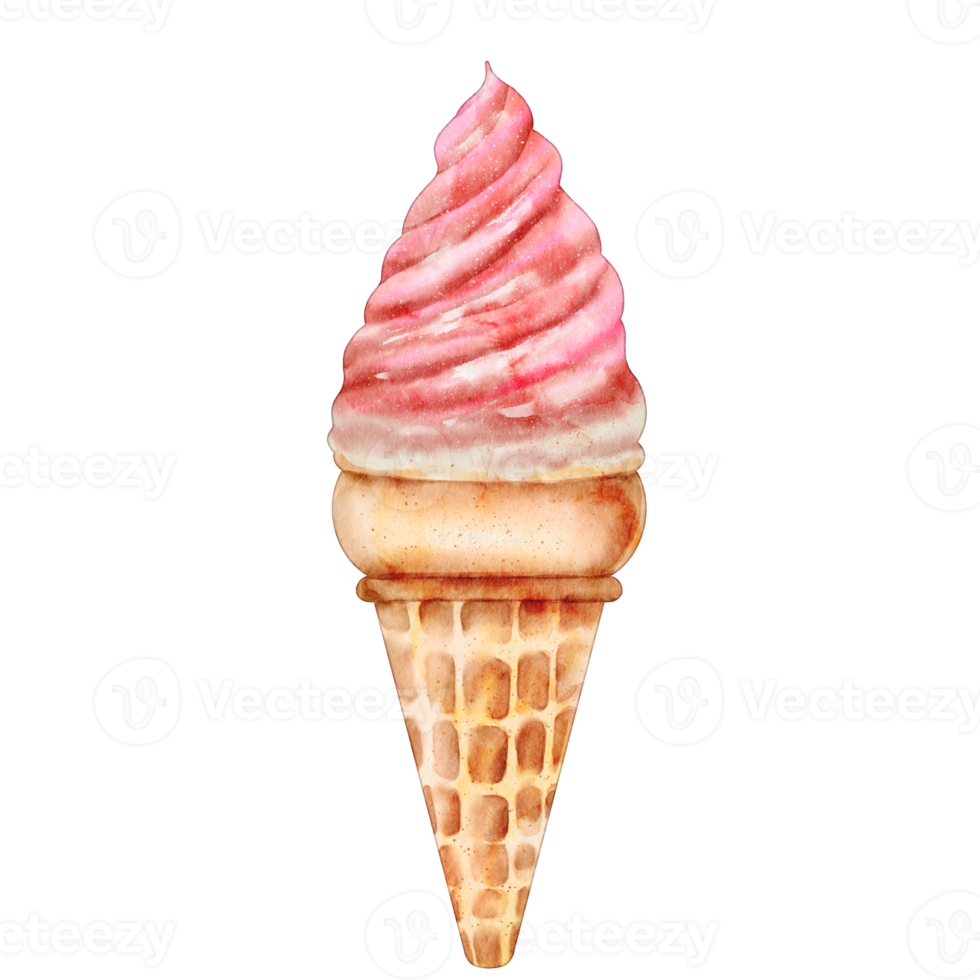 watercolor strawberry ice cream strawberry png