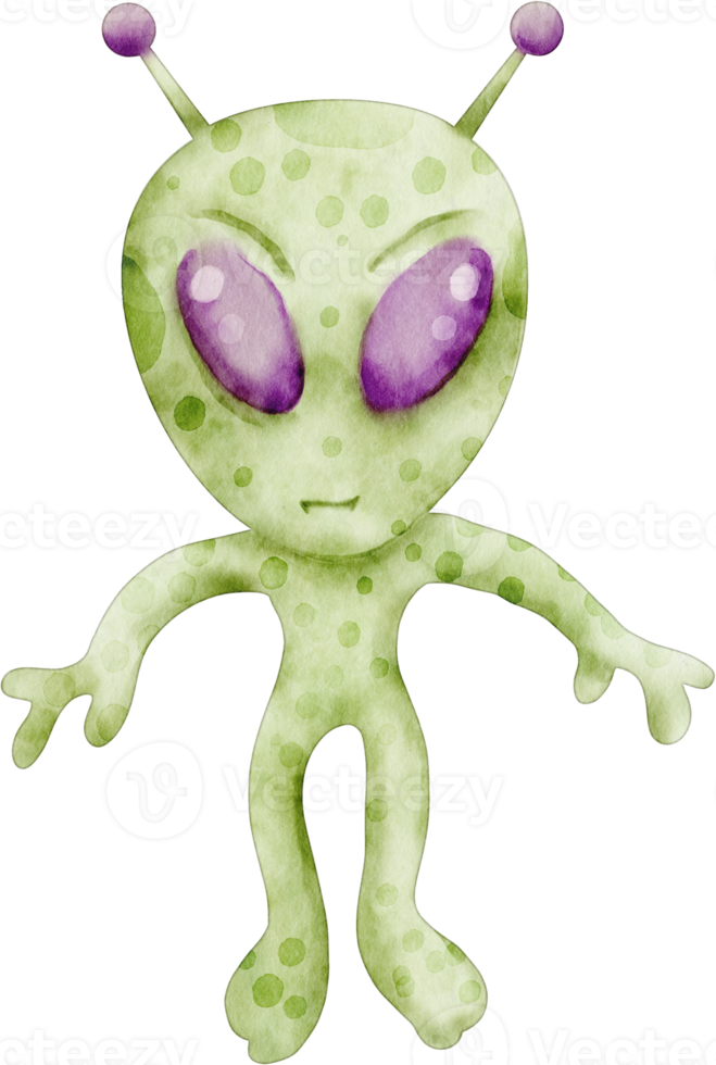 acuarela alienígena clip art elemento espacio png