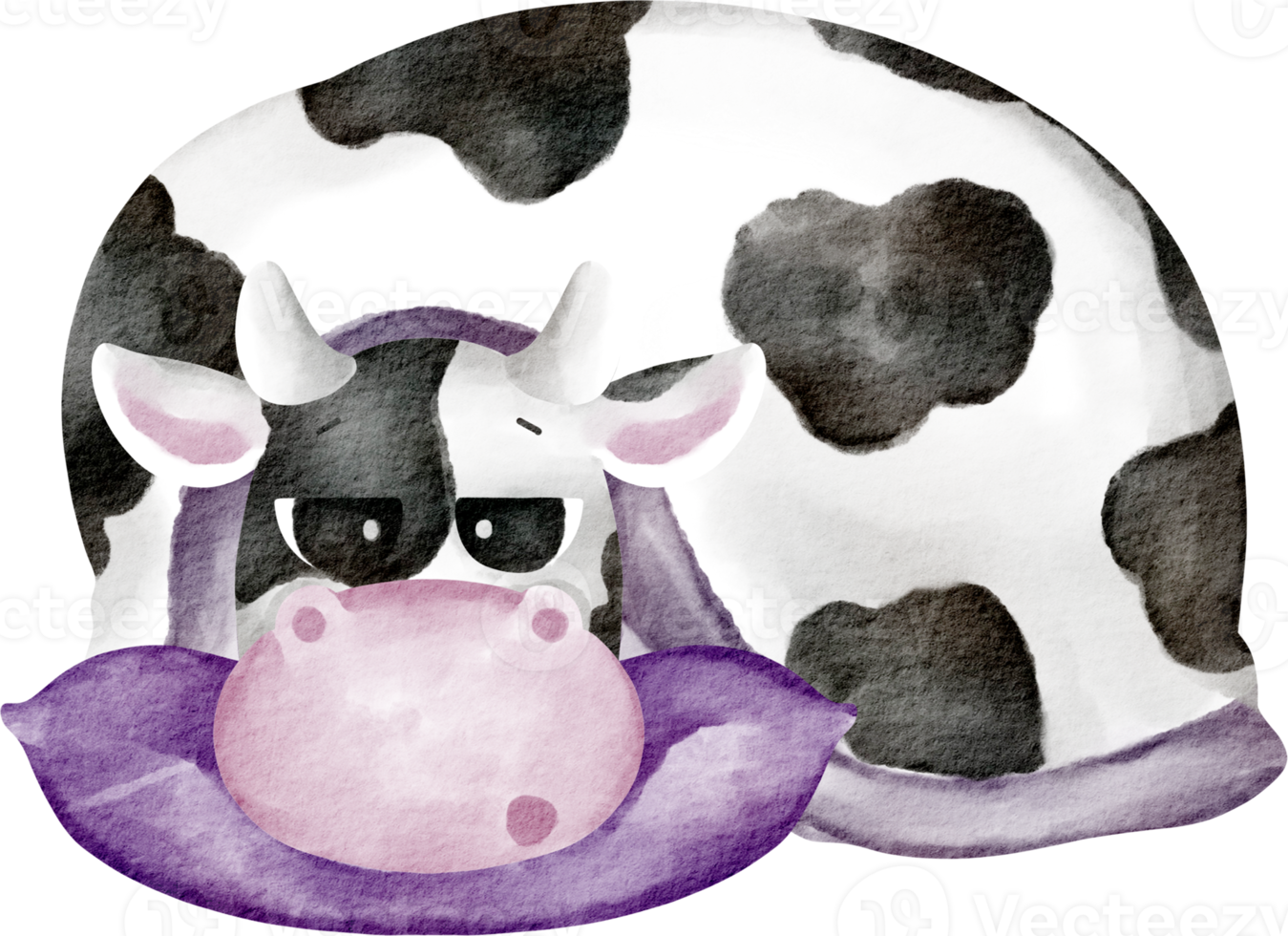 watercolor cow character png