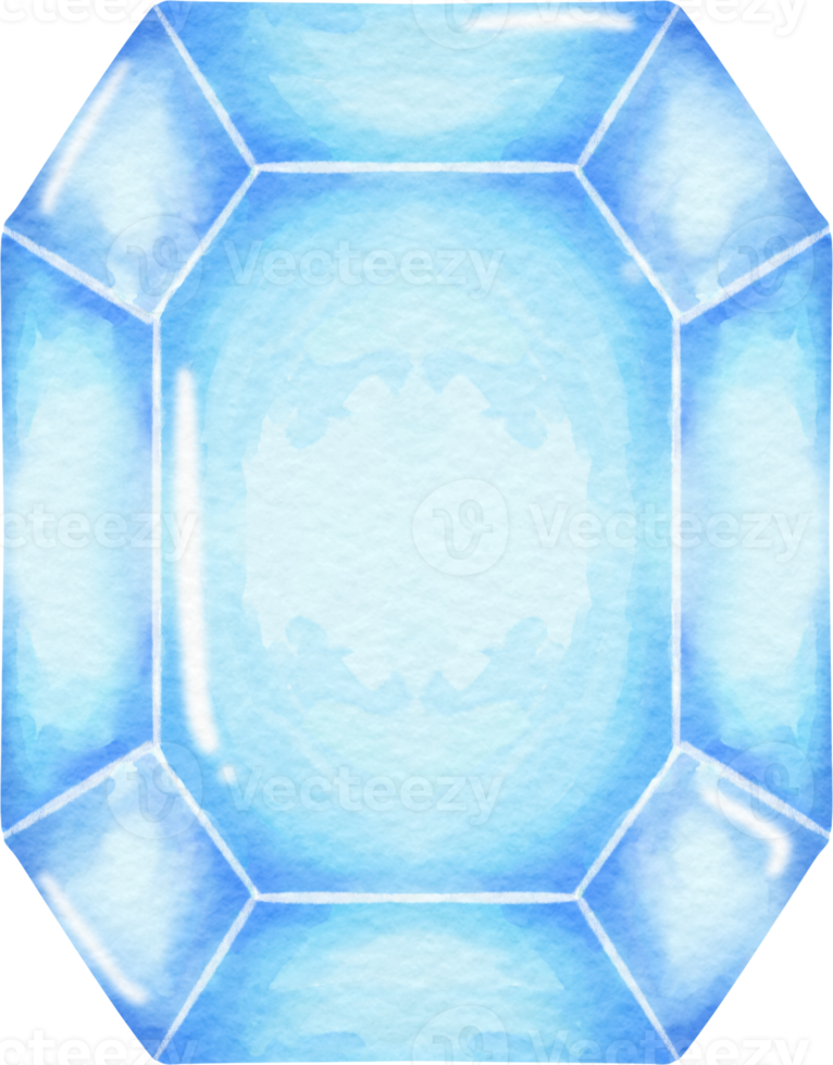 waterverf blauw kristal png