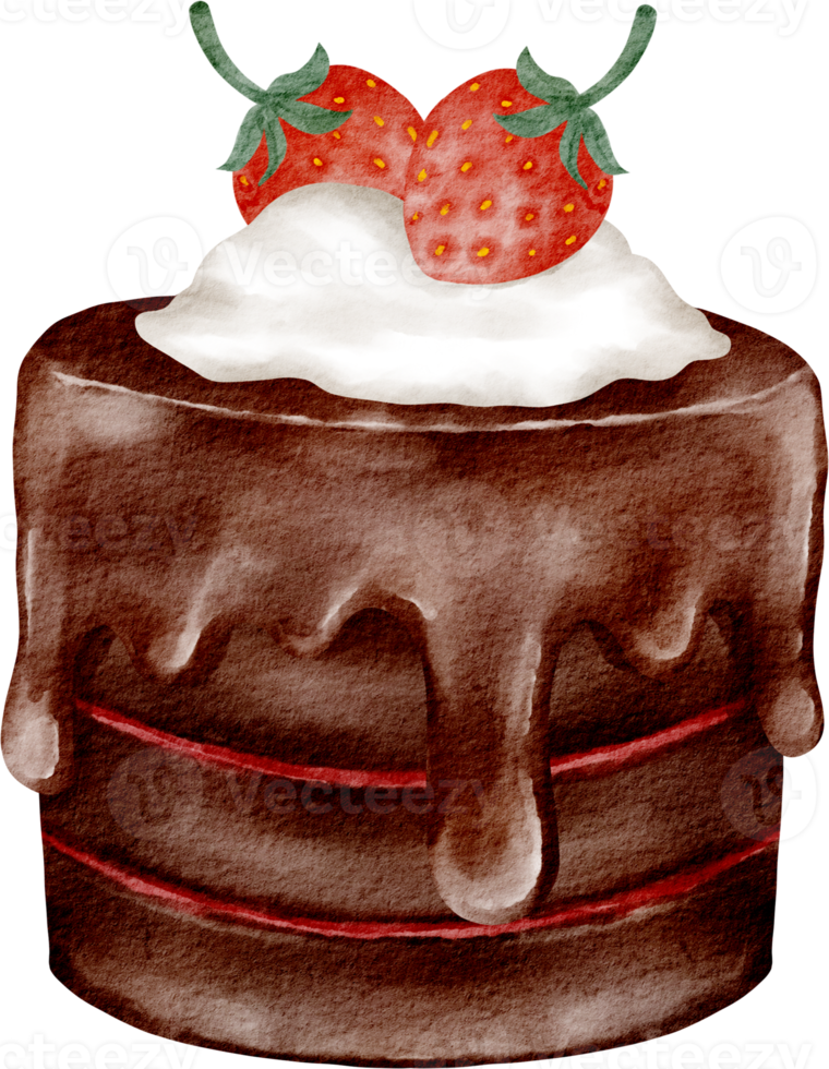watercolor chocolate cake png