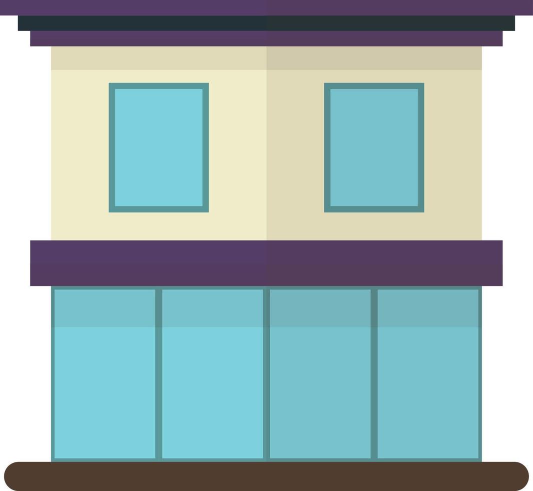 two storey house building illustration in minimal style vector