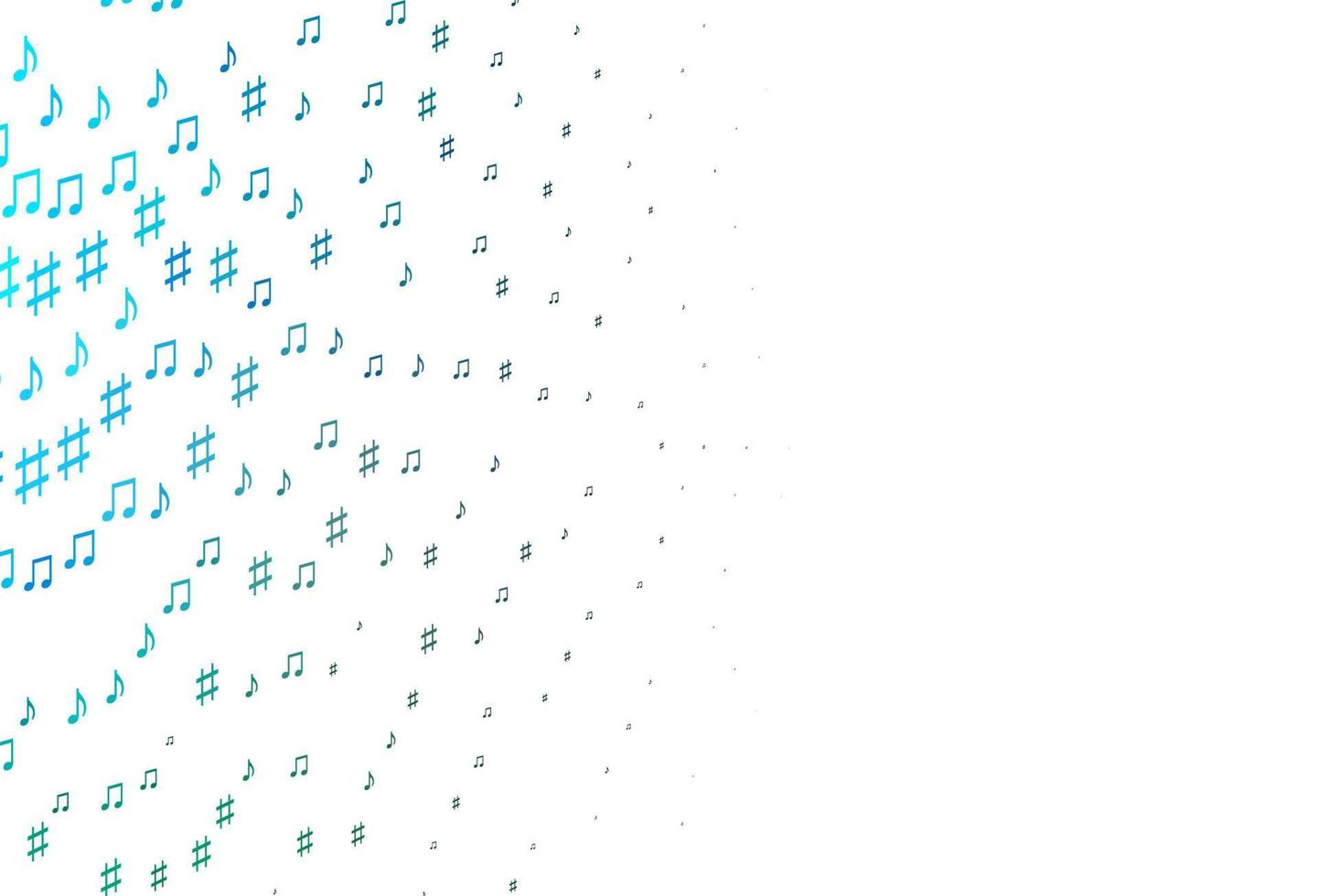 Light Blue, Green vector texture with musical notes.