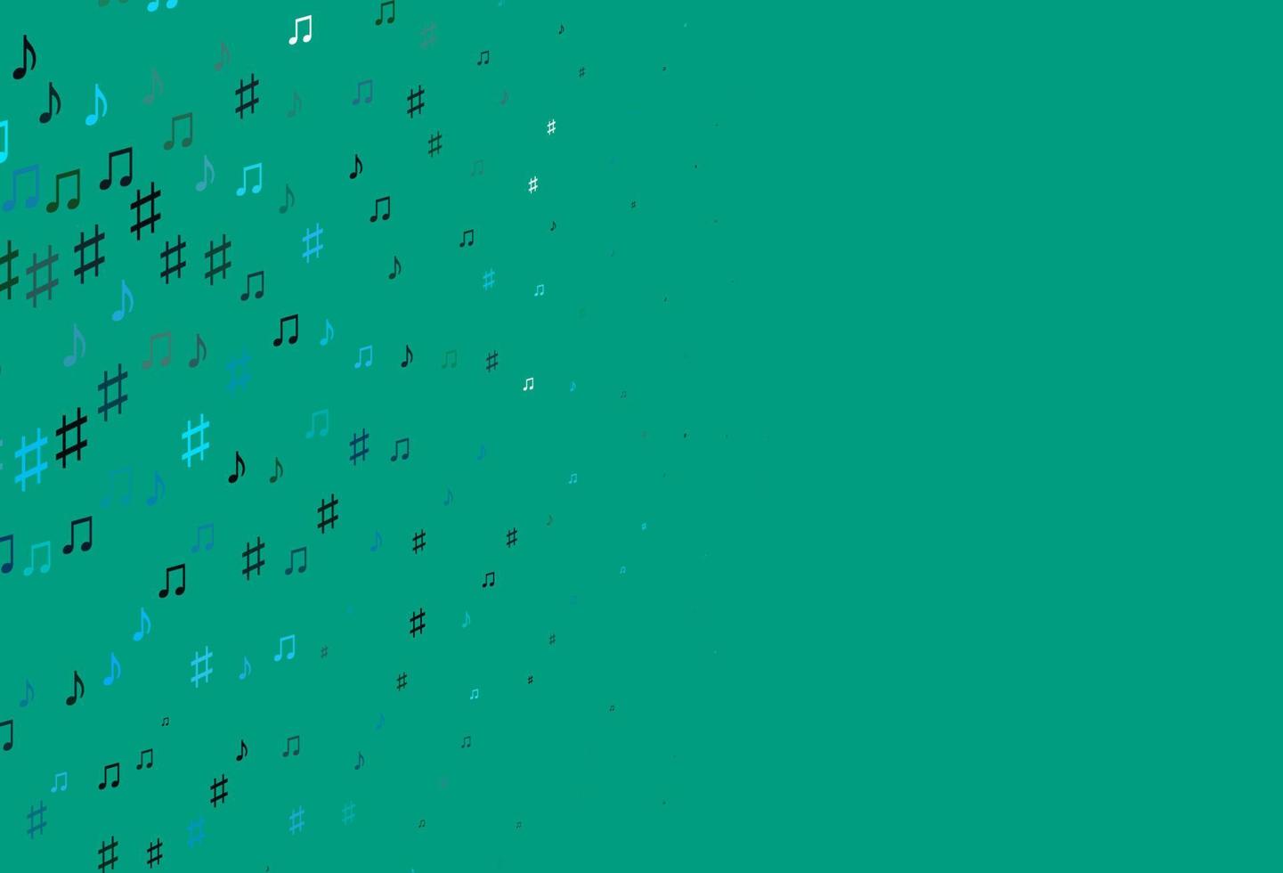 Light Blue, Green vector texture with musical notes.