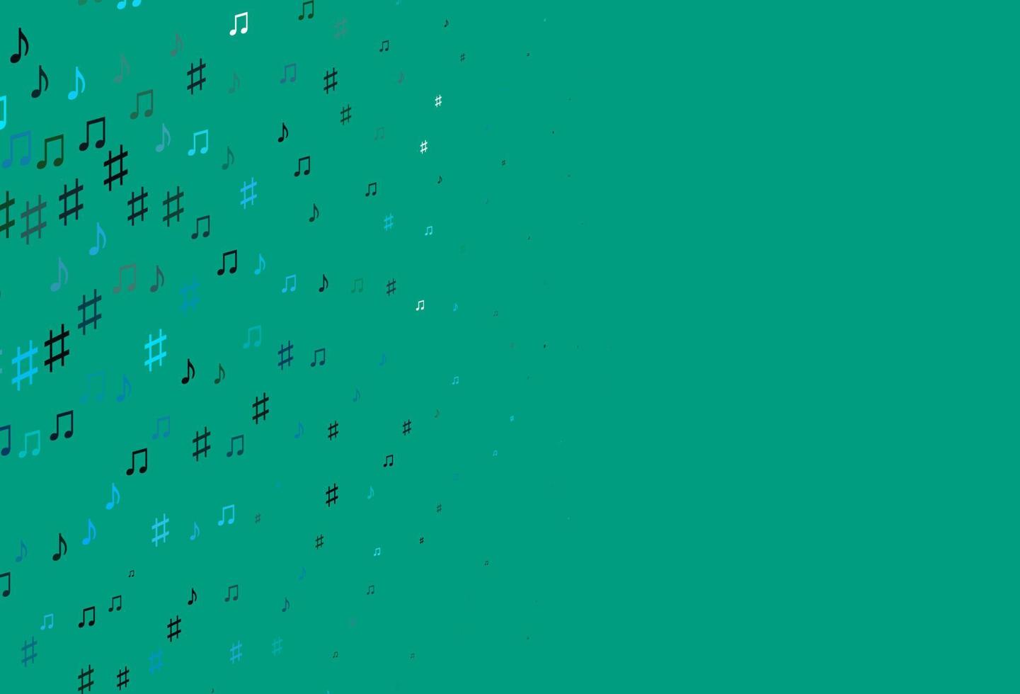 Light Blue, Green vector texture with musical notes.